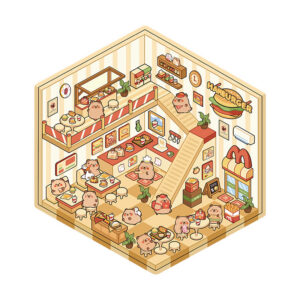 3D scene sticker 01